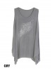 Feather Rhinestone Chiffon Tops